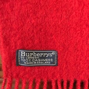Burberry 100% cashmere red scarf